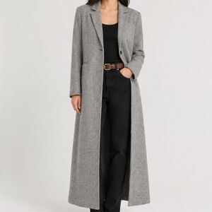 Vintage Gray Tailored Long Coat Size Medium